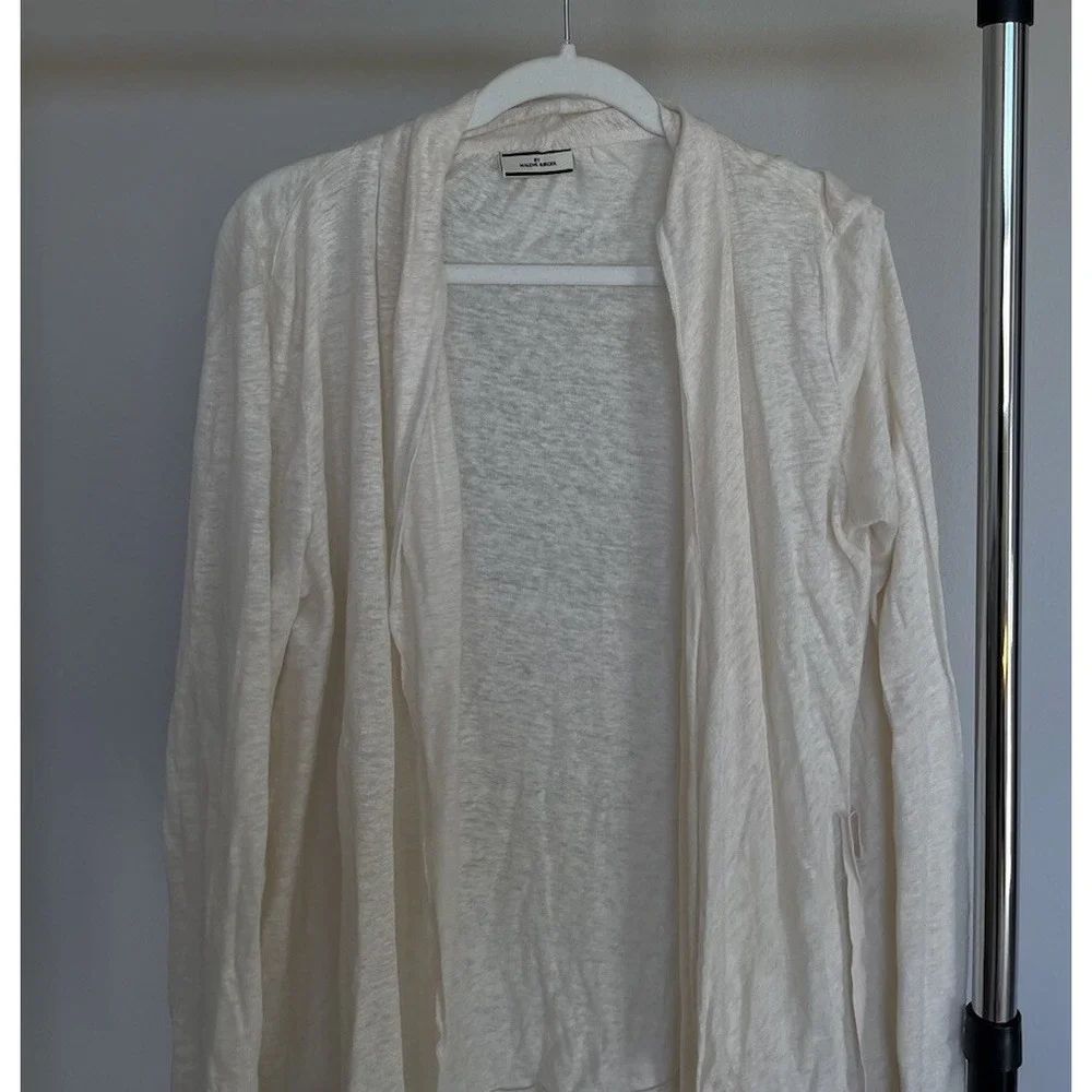 by malene birger wrap front  Tie cardigan SZ M‎ White Classic Short Open